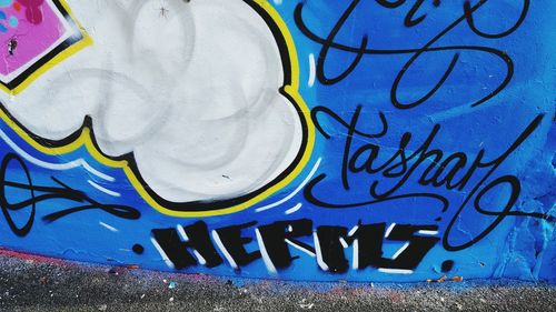 Full frame shot of graffiti on wall