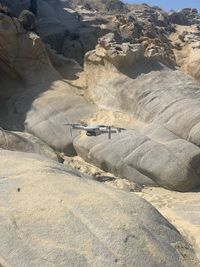 High angle view of rock formations