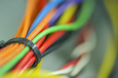 Close-up of multi colored cables