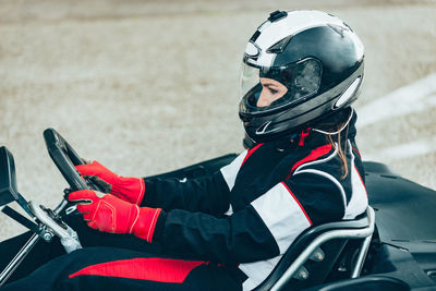 Man riding motorcycle