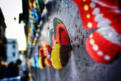 Close-up of multi colored pencils