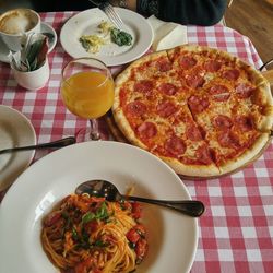Close-up of food in plate on table