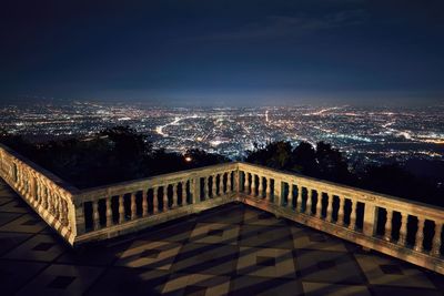 Illuminated city at night