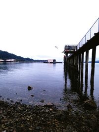 View of pier in sea