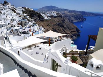 High angle view of buildings in town