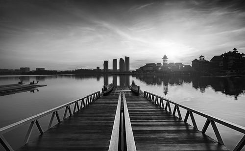 Pier on river