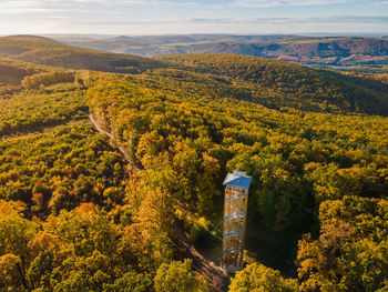 High angle view of landscape against sky