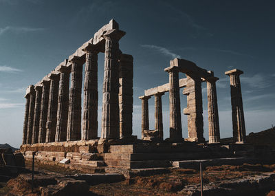 Exterior of old temple against sky