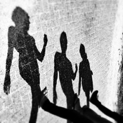 Shadow of man on wall