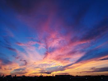 Scenic view of dramatic sky during sunset