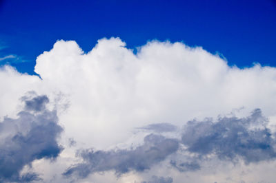 Low angle view of clouds in blue sky