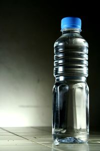 Water bottle on floor