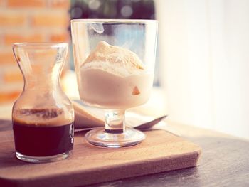 Close-up of coffee on table