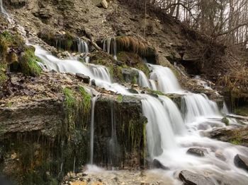 Scenic view of waterfall in forest