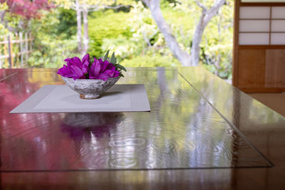 Close-up of dessert on table