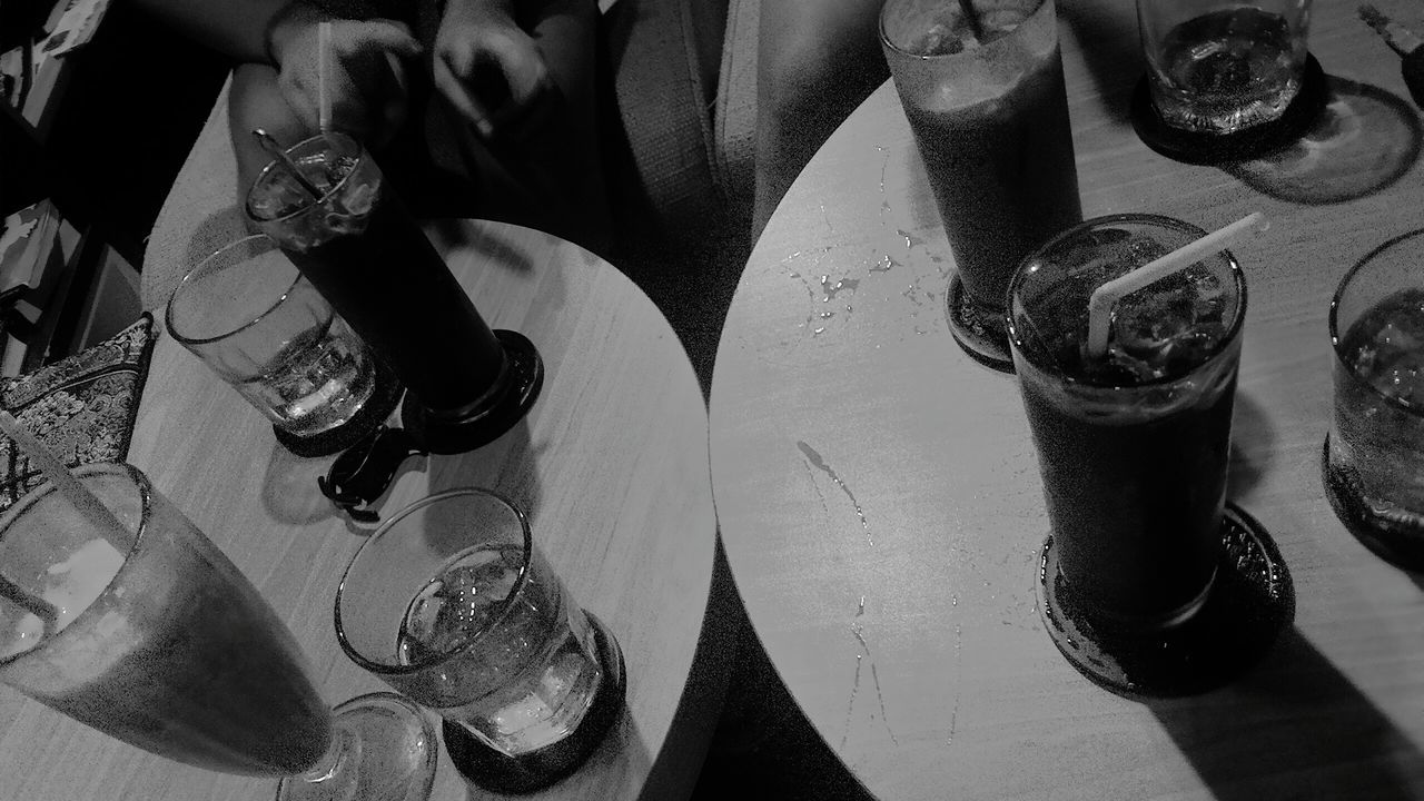 indoors, high angle view, close-up, still life, table, shoe, metal, part of, wood - material, day, low section, fashion, bottle, variation, no people, hanging, focus on foreground, side by side, in a row