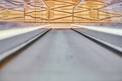 Surface level of escalator