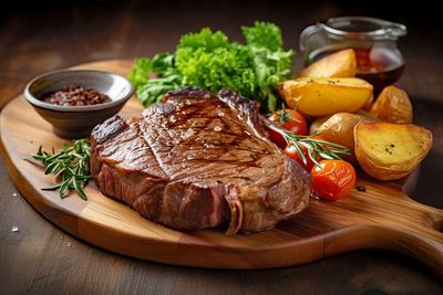 Close-up of food on cutting board