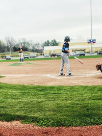 Boys playing baseball