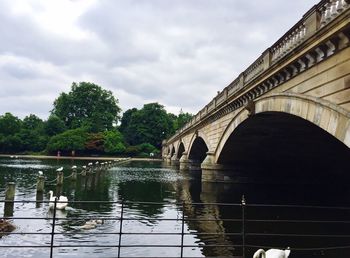 Bridge over river against sky