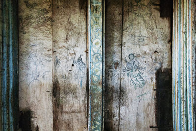 Full frame shot of old weathered door