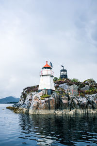 A beautiful view of the norway fjord from the sea level. 