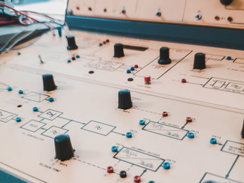 High angle view of computer keyboard