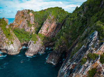 Rock formations in sea