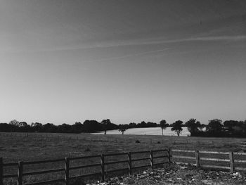 Scenic view of landscape against clear sky