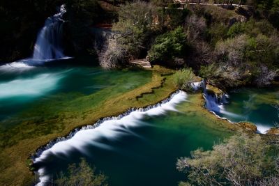 Scenic view of waterfall