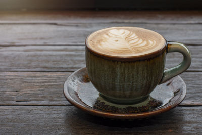 Close-up of coffee on table