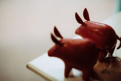 Close-up of hand on table