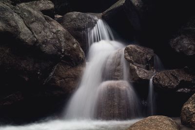 View of waterfall in forest