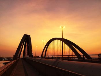 Bridge against sky during sunset