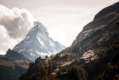 Scenic view of mountains against sky