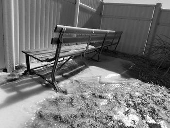 Deck chairs in water