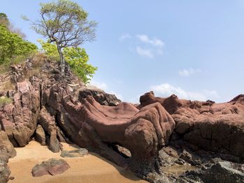 Rock formations against sky