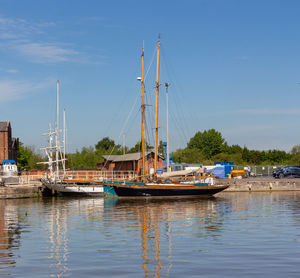 Sailboats in marina