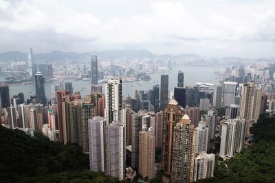 Aerial view of hong kong cityscape