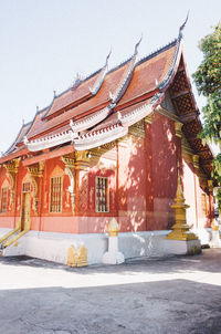 Exterior of temple against building