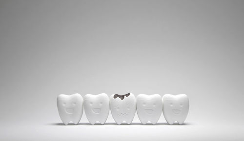 Close-up of objects over white background