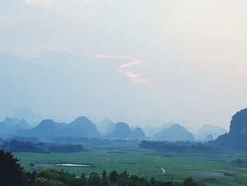 Scenic view of mountains against sky