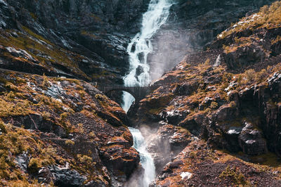 Scenic view of waterfall