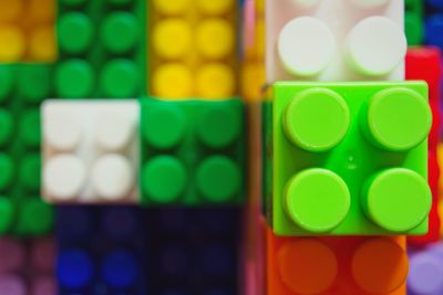 Close-up of colorful toy blocks