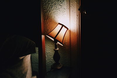 View of curtains in the dark