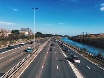 Cars moving on road