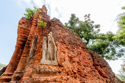 Low angle view of a sculpture of a building