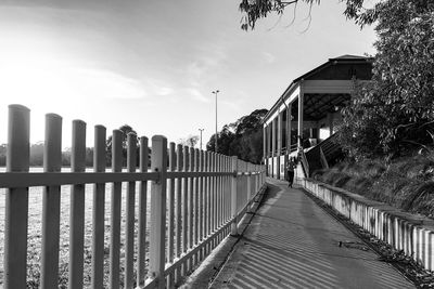 View of railings against building