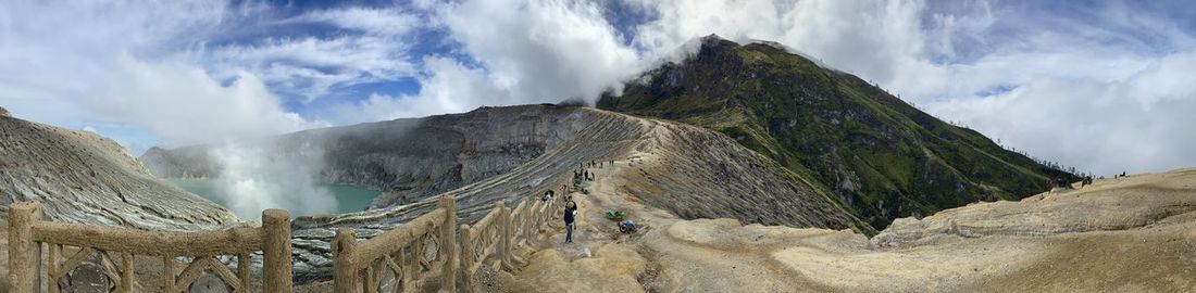 Panoramic view of majestic mountains against sky