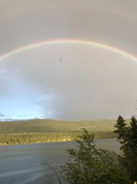 Scenic view of rainbow against sky